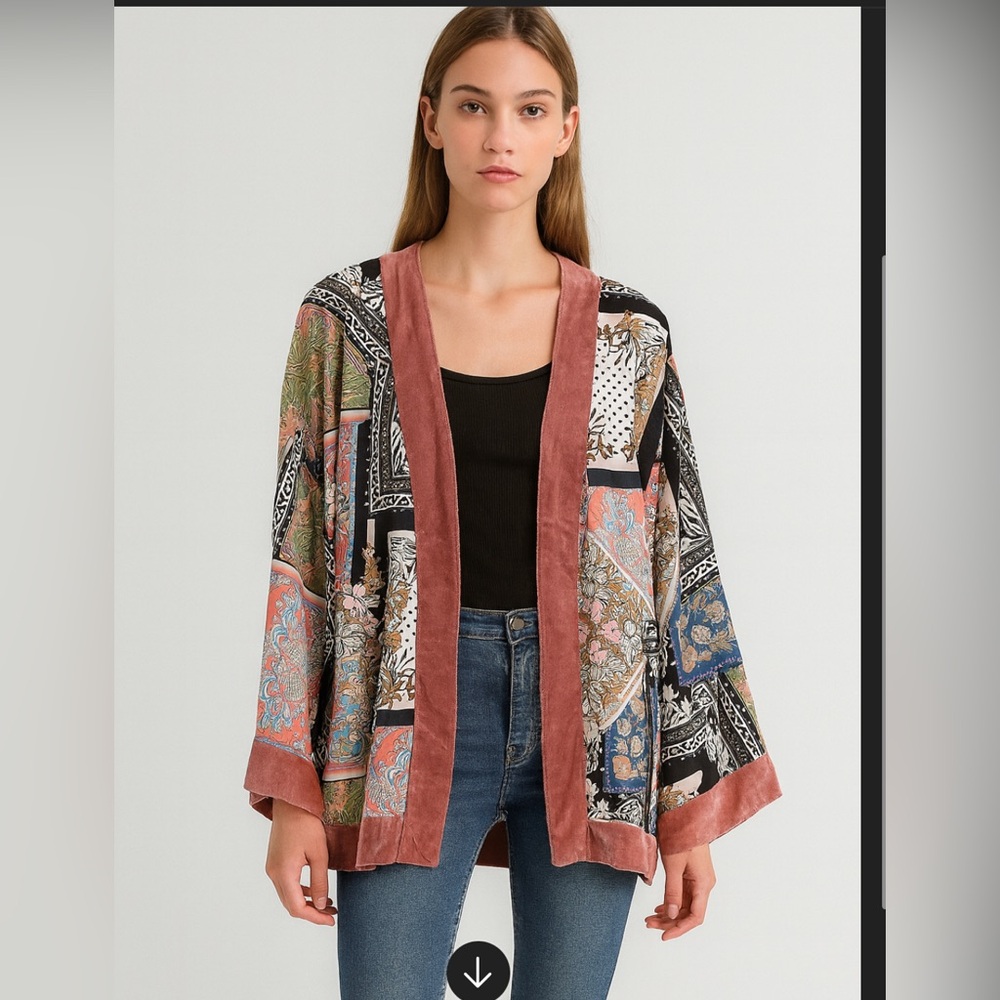 Tolani Collection Patchwork Multicolor Velvet Kim… - image 1